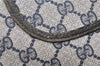 Authentic GUCCI Sherry Line Shoulder Tote Bag GG PVC Leather Navy Blue 0946G