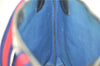 Authentic GUCCI Sherry Line Shoulder Tote Bag GG PVC Leather Navy Blue 0946G