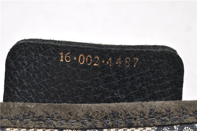 Authentic GUCCI Sherry Line Shoulder Tote Bag GG PVC Leather Navy Blue 0946G