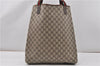 Authentic GUCCI Web Sherry Line Shoulder Tote Bag GG PVC Leather Brown 0947G