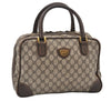 Authentic GUCCI Vintage Hand Boston Bag GG PVC Leather Brown Junk 0948G