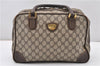 Authentic GUCCI Vintage Hand Boston Bag GG PVC Leather Brown Junk 0948G