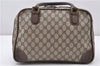 Authentic GUCCI Vintage Hand Boston Bag GG PVC Leather Brown Junk 0948G