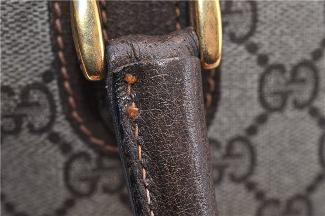 Authentic GUCCI Vintage Hand Boston Bag GG PVC Leather Brown Junk 0948G