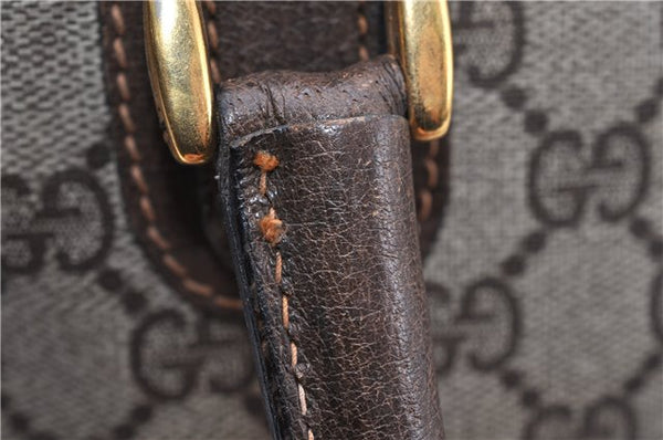 Authentic GUCCI Vintage Hand Boston Bag GG PVC Leather Brown Junk 0948G