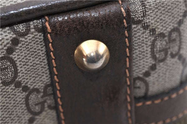 Authentic GUCCI Vintage Hand Boston Bag GG PVC Leather Brown Junk 0948G