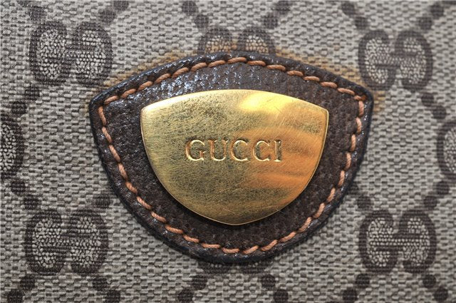 Authentic GUCCI Vintage Hand Boston Bag GG PVC Leather Brown Junk 0948G