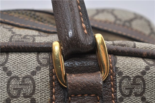 Authentic GUCCI Vintage Hand Boston Bag GG PVC Leather Brown Junk 0948G