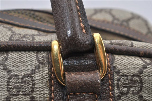 Authentic GUCCI Vintage Hand Boston Bag GG PVC Leather Brown Junk 0948G