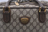 Authentic GUCCI Vintage Hand Boston Bag GG PVC Leather Brown Junk 0948G