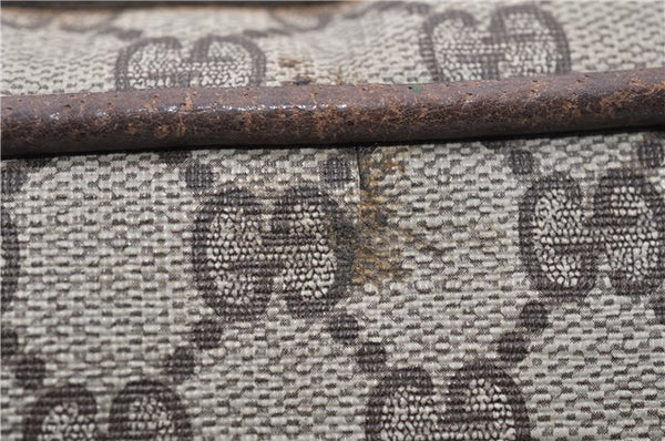 Authentic GUCCI Vintage Hand Boston Bag GG PVC Leather Brown Junk 0948G