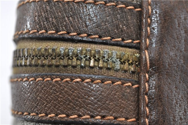 Authentic GUCCI Vintage Hand Boston Bag GG PVC Leather Brown Junk 0948G