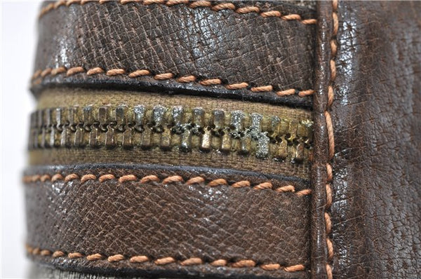 Authentic GUCCI Vintage Hand Boston Bag GG PVC Leather Brown Junk 0948G