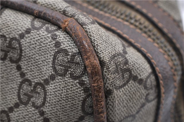 Authentic GUCCI Vintage Hand Boston Bag GG PVC Leather Brown Junk 0948G