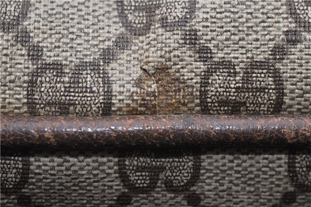 Authentic GUCCI Vintage Hand Boston Bag GG PVC Leather Brown Junk 0948G