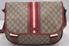 Authentic GUCCI Shoulder Cross Body Bag GG PVC Leather 201732 Brown 0948I