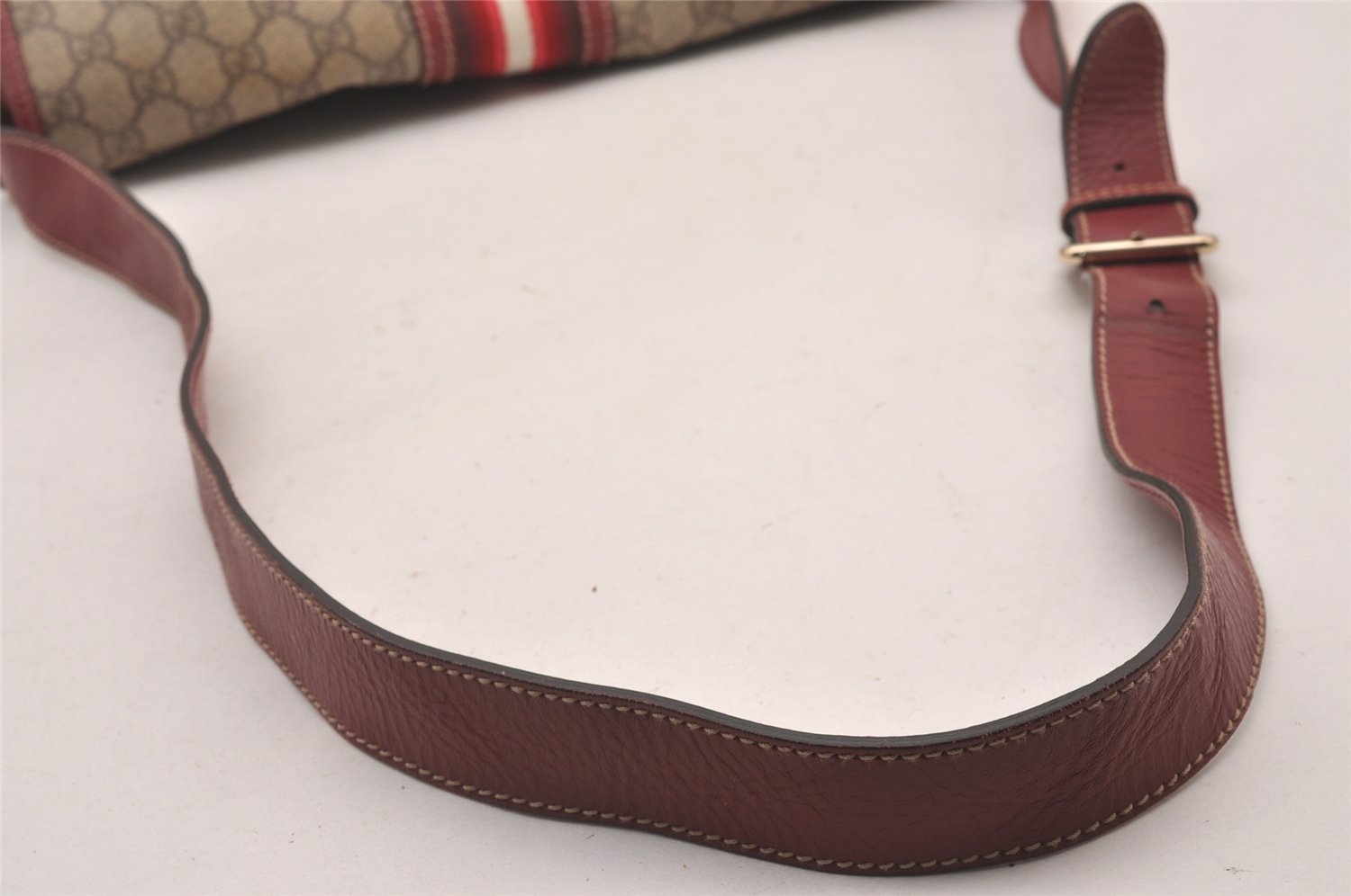 Authentic GUCCI Shoulder Cross Body Bag GG PVC Leather 201732 Brown 0948I