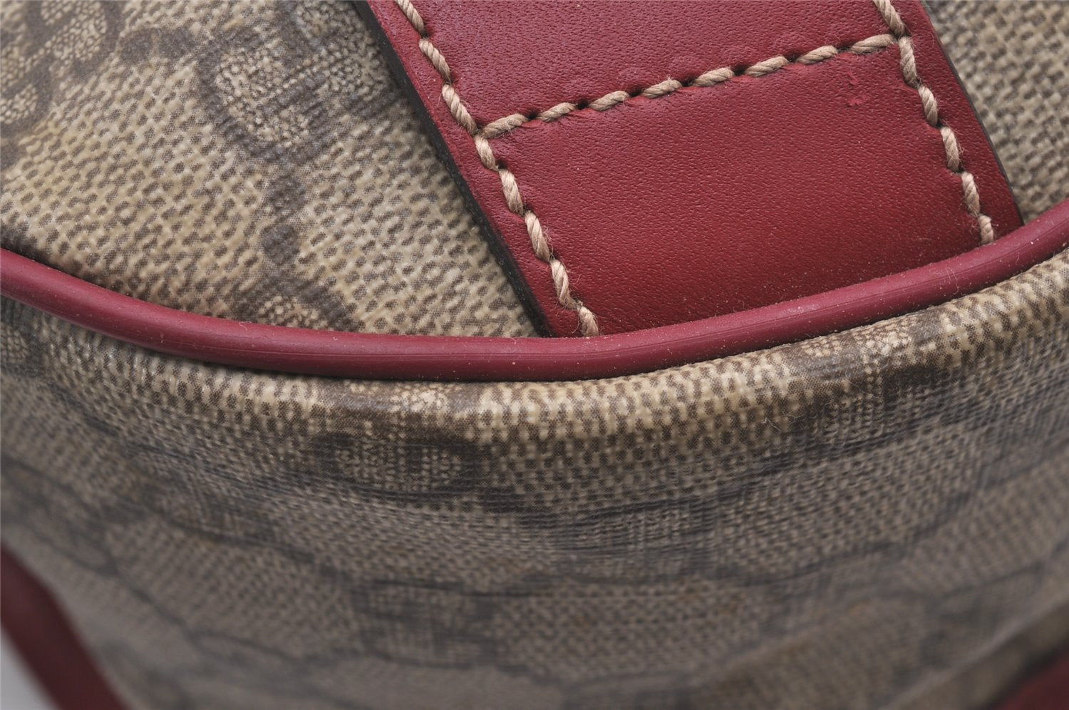 Authentic GUCCI Shoulder Cross Body Bag GG PVC Leather 201732 Brown 0948I