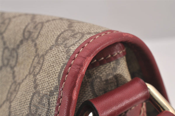 Authentic GUCCI Shoulder Cross Body Bag GG PVC Leather 201732 Brown 0948I