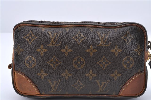 Auth Louis Vuitton Monogram Marly Dragonne PM Clutch Hand Bag M51827 LV 0949D