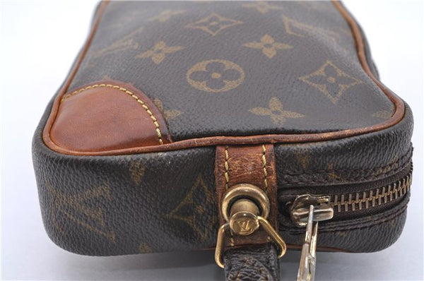 Auth Louis Vuitton Monogram Marly Dragonne PM Clutch Hand Bag M51827 LV 0949D