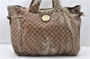 Auth GUCCI GG Crystal Hysteria Shoulder Tote Bag PVC Leather 197022 Brown 0949G