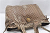 Auth GUCCI GG Crystal Hysteria Shoulder Tote Bag PVC Leather 197022 Brown 0949G