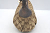 Auth GUCCI Web Sherry Line Hand Bag Pouch GG Canvas Leather 224093 Brown 0949H