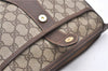 Auth GUCCI Web Sherry Line Shoulder Clutch Bag GG PVC Leather Brown Junk 0951G