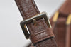 Authentic Burberrys Vintage Leather Drawstring Shoulder Cross Bag Brown 0951I