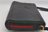 Authentic GUCCI Web Sherry Line Shoulder Cross Body Bag Leather Black 0953G