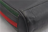 Authentic GUCCI Web Sherry Line Shoulder Cross Body Bag Leather Black 0953G