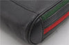 Authentic GUCCI Web Sherry Line Shoulder Cross Body Bag Leather Black 0953G