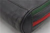 Authentic GUCCI Web Sherry Line Shoulder Cross Body Bag Leather Black 0953G