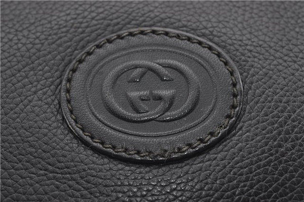 Authentic GUCCI Web Sherry Line Shoulder Cross Body Bag Leather Black 0953G
