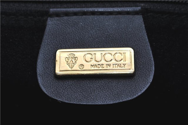 Authentic GUCCI Web Sherry Line Shoulder Cross Body Bag Leather Black 0953G