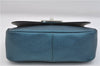 Authentic COACH Vintage Chain Shoulder Hand Bag Purse Leather F38073 Blue 0955F