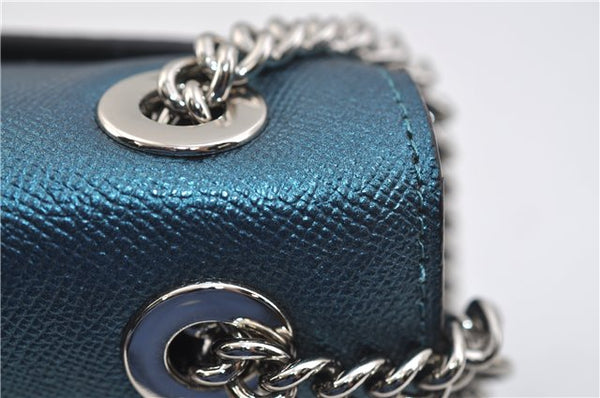 Authentic COACH Vintage Chain Shoulder Hand Bag Purse Leather F38073 Blue 0955F