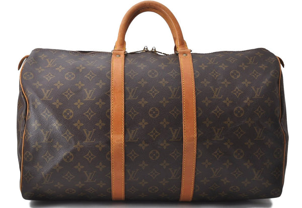 Authentic Louis Vuitton Monogram Keepall 50 Boston Bag M41426 LV 0957D