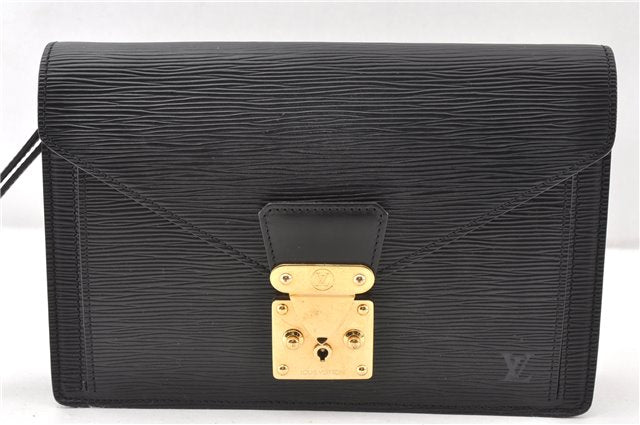 Authentic Louis Vuitton Epi Sellier Dragonne Clutch Bag Black M52612 LV 0958G