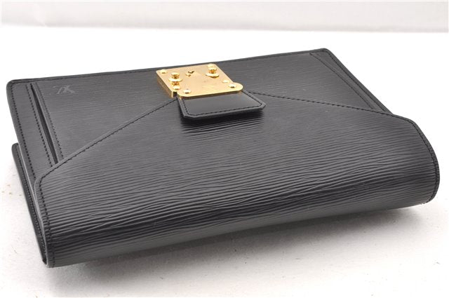 Authentic Louis Vuitton Epi Sellier Dragonne Clutch Bag Black M52612 LV 0958G