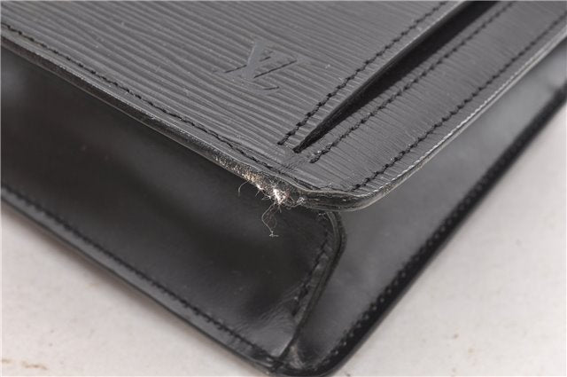 Authentic Louis Vuitton Epi Sellier Dragonne Clutch Bag Black M52612 LV 0958G