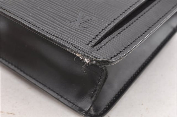 Authentic Louis Vuitton Epi Sellier Dragonne Clutch Bag Black M52612 LV 0958G