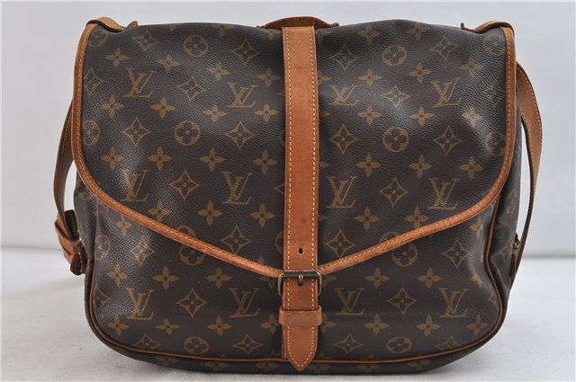 Auth Louis Vuitton Monogram Saumur 35 Shoulder Cross Body Bag M42254 LV 0959D