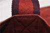 Authentic HERMES Fourre Tout PM Hand Tote Bag Canvas Wine Red 0960G