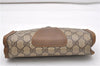 Authentic GUCCI Web Sherry Line Clutch Hand Bag Purse GG PVC Leather Brown 0963G