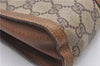 Authentic GUCCI Web Sherry Line Clutch Hand Bag Purse GG PVC Leather Brown 0963G