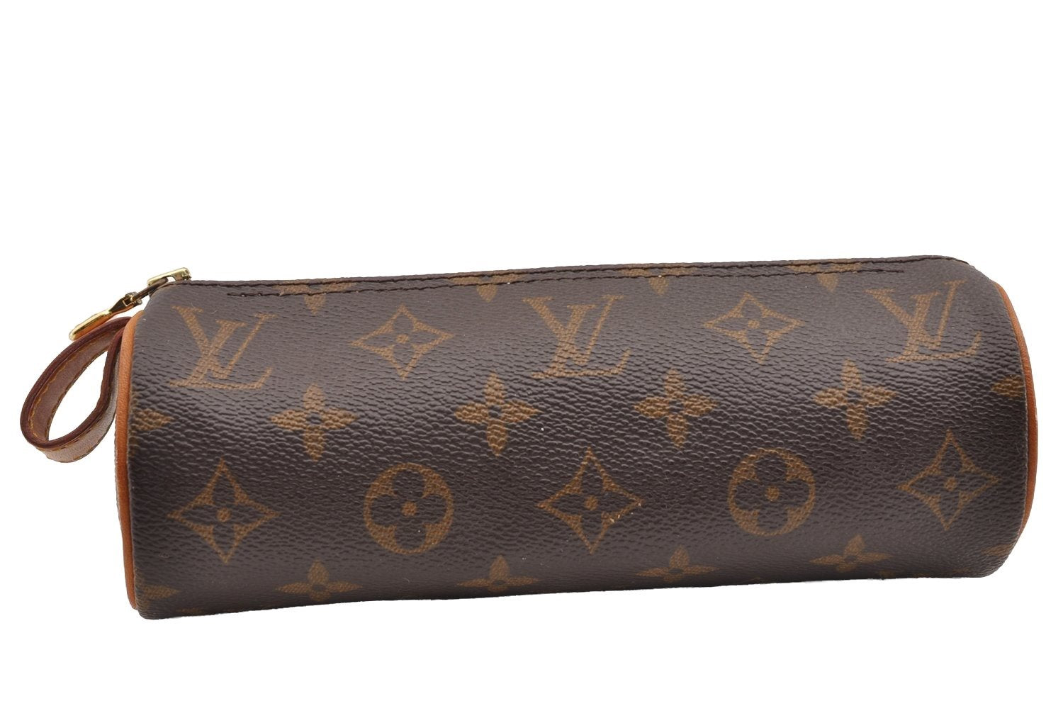 Authentic Louis Vuitton Monogram Trousse Ronde Pen Case Pouch M47630 Junk 0964I