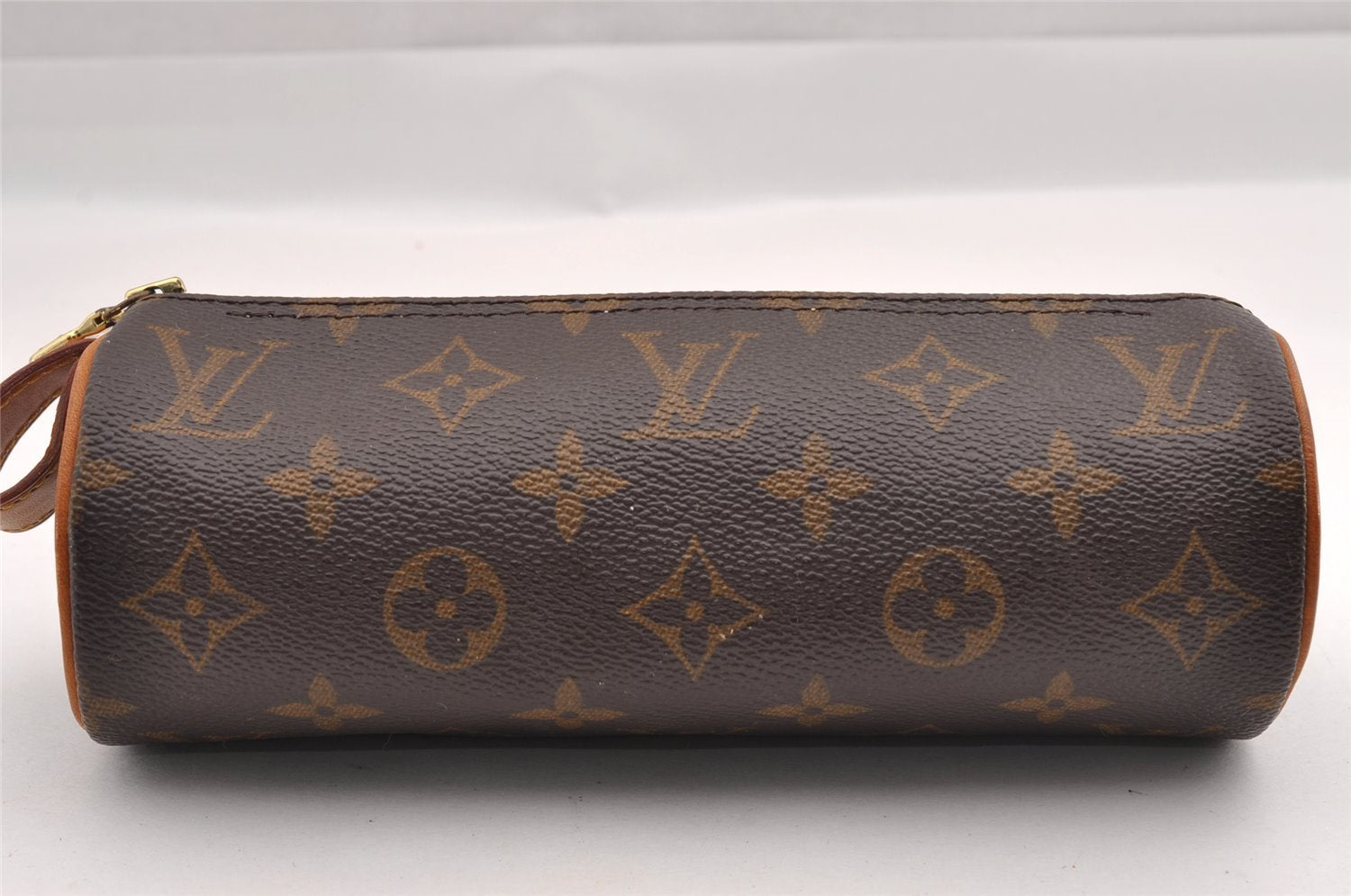 Authentic Louis Vuitton Monogram Trousse Ronde Pen Case Pouch M47630 Junk 0964I