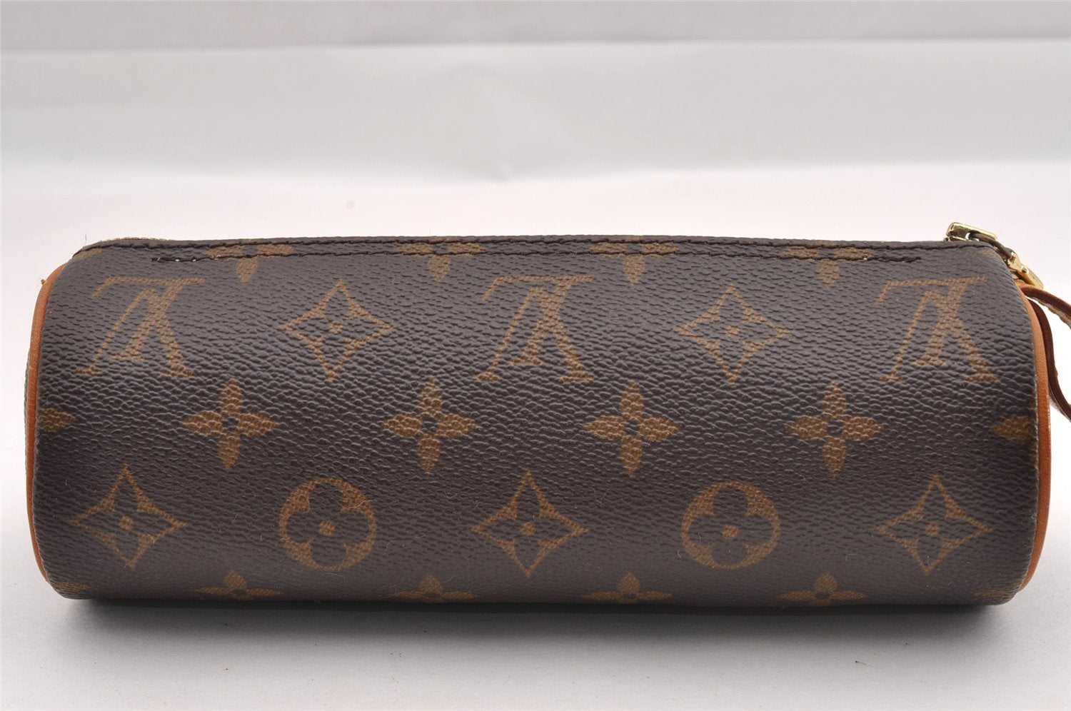 Authentic Louis Vuitton Monogram Trousse Ronde Pen Case Pouch M47630 Junk 0964I